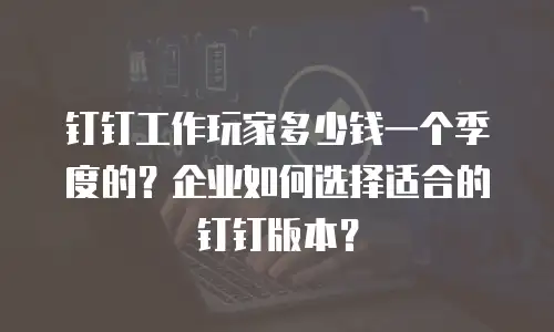 钉钉工作玩家多少钱一个季度的？企业如何选择适合的钉钉版本？