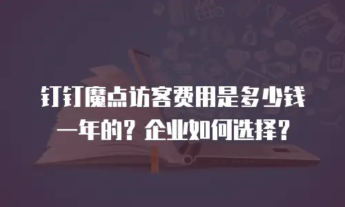 钉钉魔点访客费用是多少钱一年的？企业如何选择？