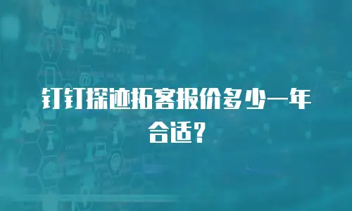 钉钉探迹拓客报价多少一年合适？