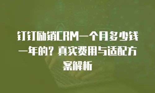 钉钉励销CRM一个月多少钱一年的？真实费用与适配方案解析
