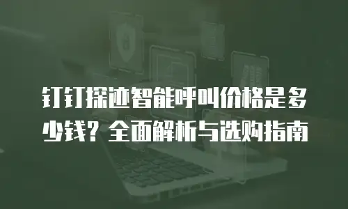 钉钉探迹智能呼叫价格是多少钱？全面解析与选购指南