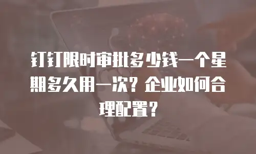 钉钉限时审批多少钱一个星期多久用一次？企业如何合理配置？