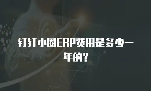 钉钉小圈ERP费用是多少一年的？