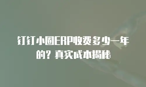 钉钉小圈ERP收费多少一年的？真实成本揭秘