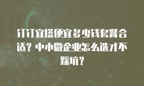 钉钉宜搭便宜多少钱套餐合适？中小微企业怎么选才不踩坑？