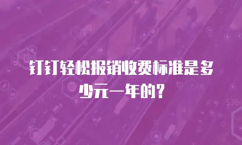 钉钉轻松报销收费标准是多少元一年的？