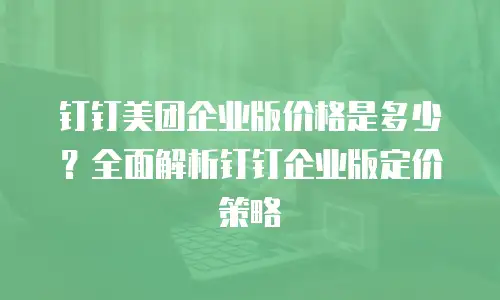 钉钉美团企业版价格是多少？全面解析钉钉企业版定价策略