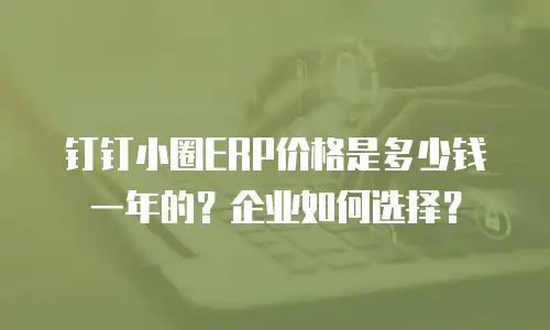钉钉小圈ERP价格是多少钱一年的？企业如何选择？