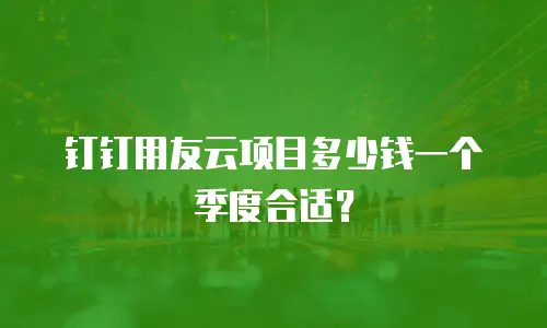 钉钉用友云项目多少钱一个季度合适？