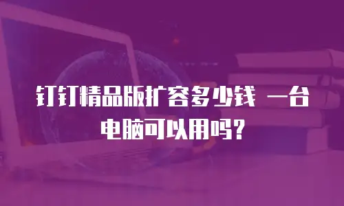 钉钉精品版扩容多少钱 一台电脑可以用吗？