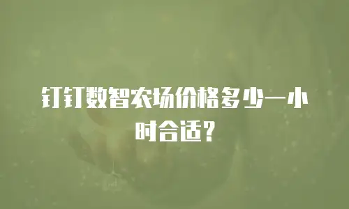 钉钉数智农场价格多少一小时合适？