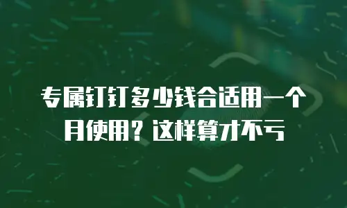 专属钉钉多少钱合适用一个月使用？这样算才不亏