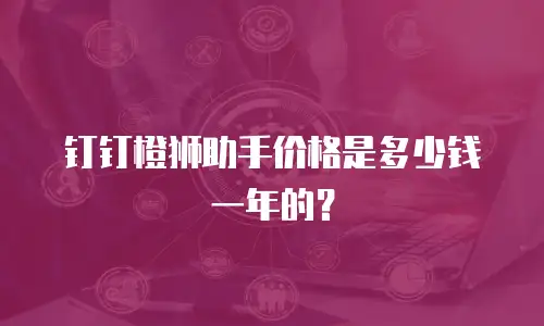 钉钉橙狮助手价格是多少钱一年的？