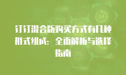 钉钉混合版购买方式有几种形式组成：全面解析与选择指南