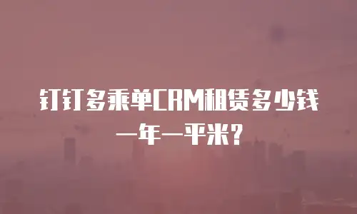 钉钉多乘单CRM租赁多少钱一年一平米？