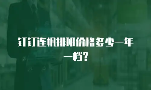 钉钉连帆排班价格多少一年一档？