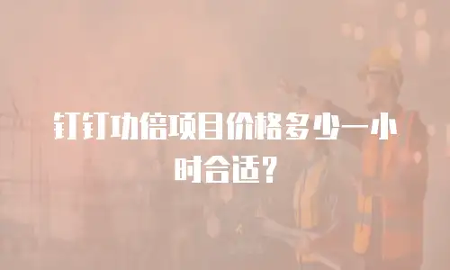钉钉功倍项目价格多少一小时合适？