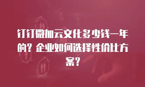钉钉微加云文化多少钱一年的？企业如何选择性价比方案？