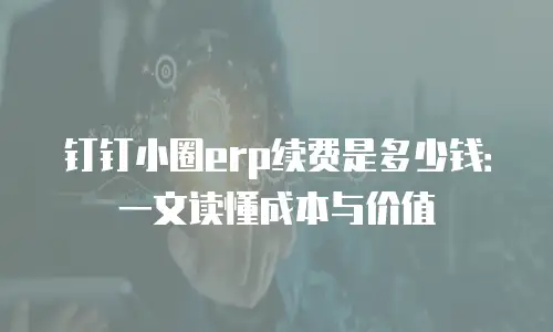 钉钉小圈erp续费是多少钱：一文读懂成本与价值