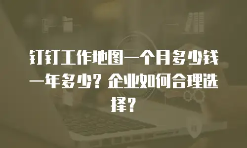 钉钉工作地图一个月多少钱一年多少？企业如何合理选择？