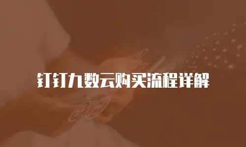 钉钉九数云购买流程详解
