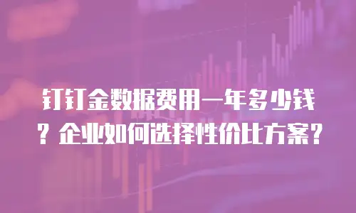 钉钉金数据费用一年多少钱？企业如何选择性价比方案？