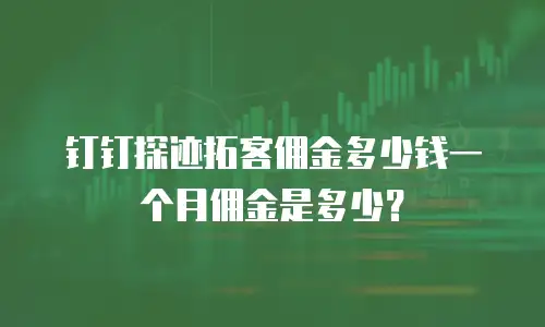 钉钉探迹拓客佣金多少钱一个月佣金是多少？