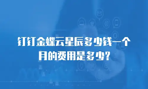 钉钉金蝶云星辰多少钱一个月的费用是多少？