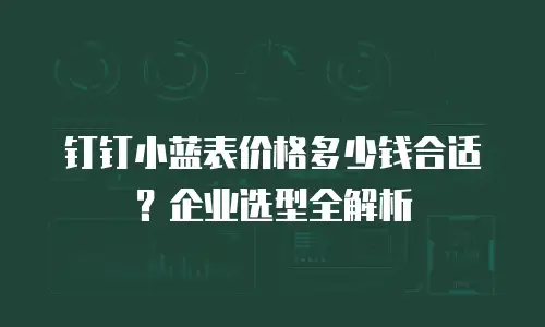 钉钉小蓝表价格多少钱合适？企业选型全解析