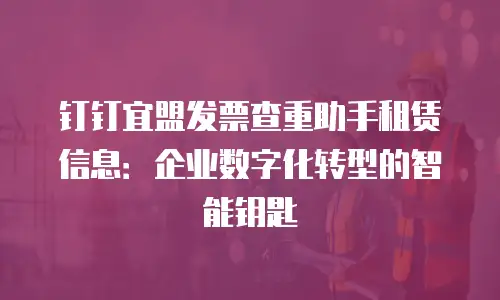 钉钉宜盟发票查重助手租赁信息：企业数字化转型的智能钥匙