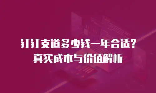 钉钉支道多少钱一年合适？真实成本与价值解析