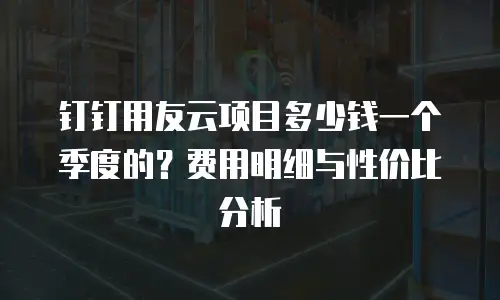 钉钉用友云项目多少钱一个季度的？费用明细与性价比分析