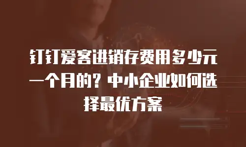 钉钉爱客进销存费用多少元一个月的？中小企业如何选择最优方案