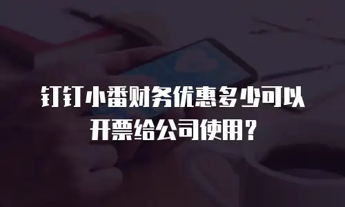 钉钉小番财务优惠多少可以开票给公司使用？
