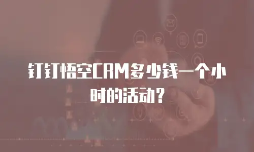 钉钉悟空CRM多少钱一个小时的活动？