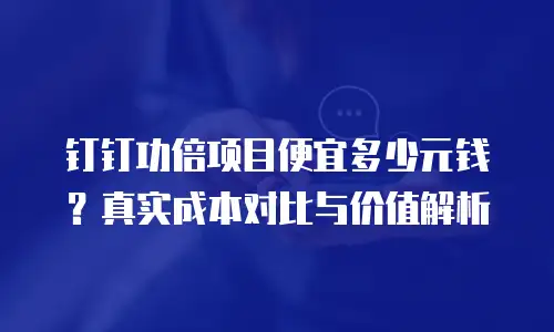钉钉功倍项目便宜多少元钱？真实成本对比与价值解析