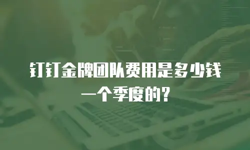 钉钉金牌团队费用是多少钱一个季度的？