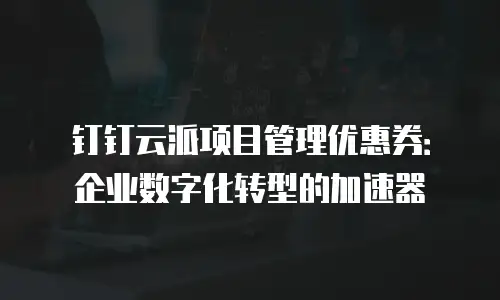 钉钉云派项目管理优惠券：企业数字化转型的加速器