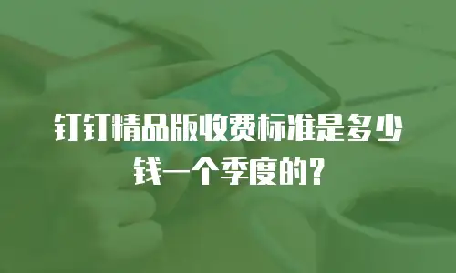 钉钉精品版收费标准是多少钱一个季度的？