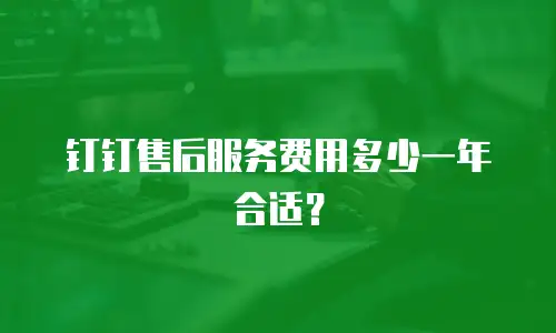 钉钉售后服务费用多少一年合适？