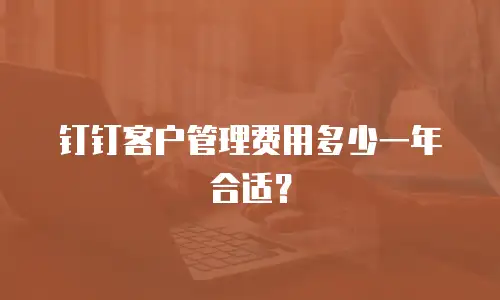 钉钉客户管理费用多少一年合适？