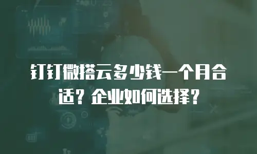 钉钉微搭云多少钱一个月合适？企业如何选择？