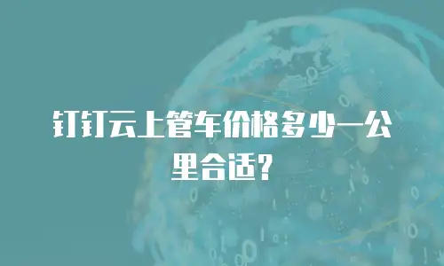钉钉云上管车价格多少一公里合适？