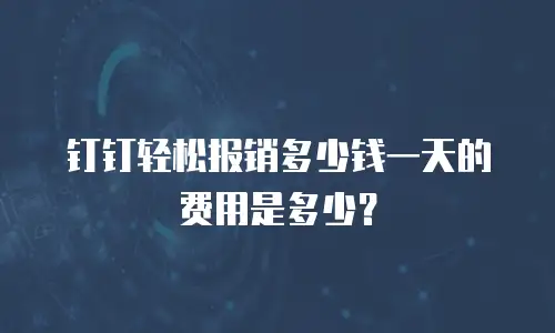 钉钉轻松报销多少钱一天的费用是多少？