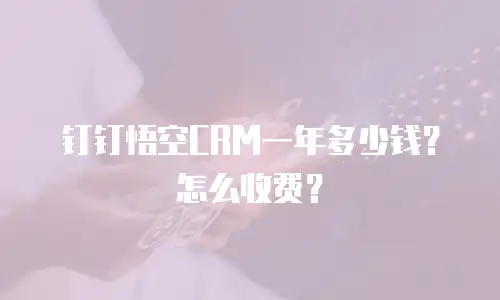 钉钉悟空CRM一年多少钱？怎么收费？