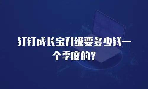 钉钉成长宝升级要多少钱一个季度的？