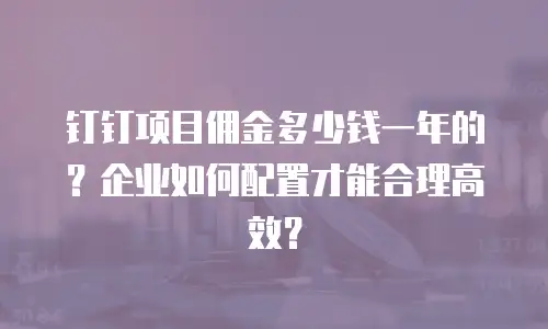 钉钉项目佣金多少钱一年的？企业如何配置才能合理高效？