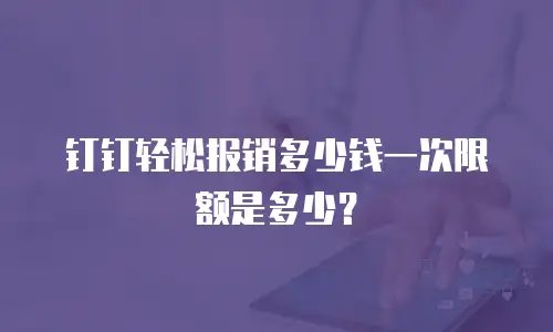 钉钉轻松报销多少钱一次限额是多少？
