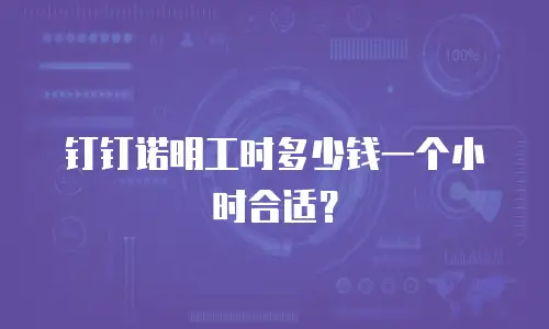 钉钉诺明工时多少钱一个小时合适？