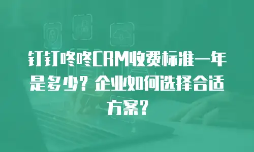 钉钉咚咚CRM收费标准一年是多少？企业如何选择合适方案？